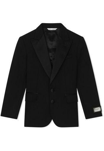 Dolce & Gabbana Kids logo-plaque single-breasted blazer - Black