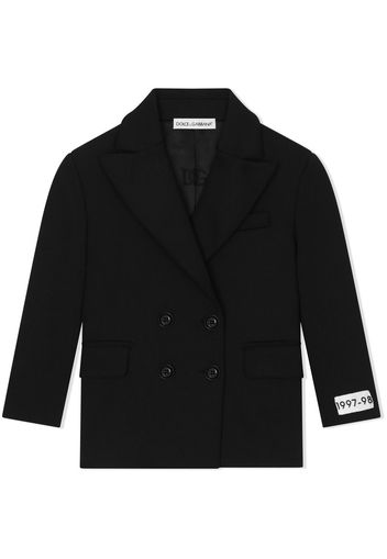 Dolce & Gabbana Kids double-breasted silk blazer - Black