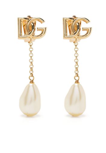 Dolce & Gabbana logo drop earrings - Gold