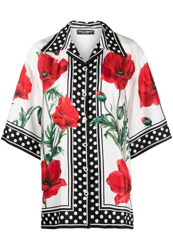 Dolce & Gabbana floral-print silk shirt - White