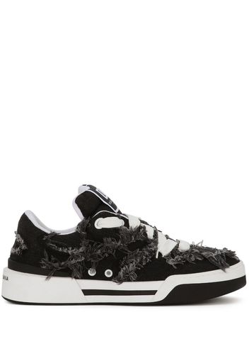 Dolce & Gabbana New Roma fray-trim sneakers - Black