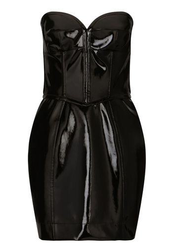 Dolce & Gabbana high-shine structured minidress - Black