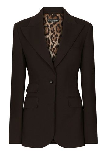 Dolce & Gabbana single-breasted logo-plaque blazer - Brown