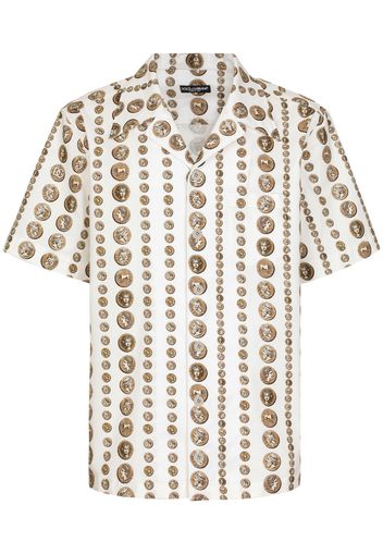 Dolce & Gabbana Monete-print stretch-cotton shirt - White