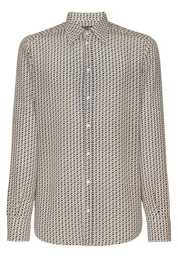 Dolce & Gabbana geometric-print silk shirt - White