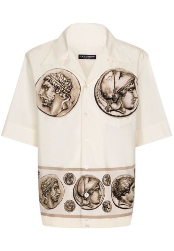 Dolce & Gabbana coin-print cotton shirt - White