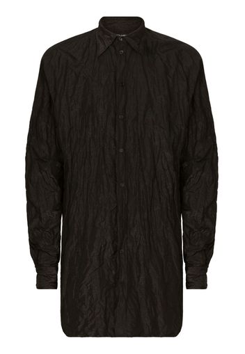 Dolce & Gabbana crease-effect long-sleeve shirt - Black