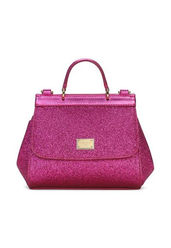 Dolce & Gabbana Kids logo-plaque lambskin shoulder bag - Pink