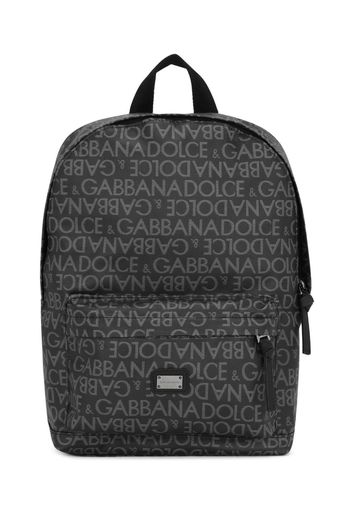 Dolce & Gabbana Kids logo-print front-pocket backpack - Black