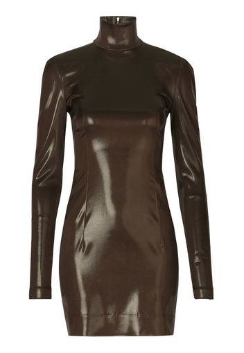 Dolce & Gabbana long-sleeve high-shine dress - Brown