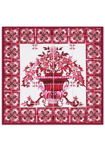 Dolce & Gabbana Majolica foulard twill scarf - Red