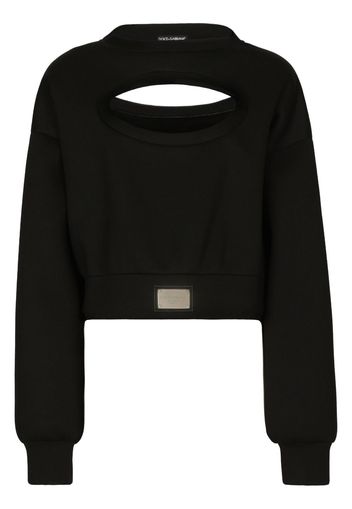 Dolce & Gabbana logo-plaque cut-out jumper - Black