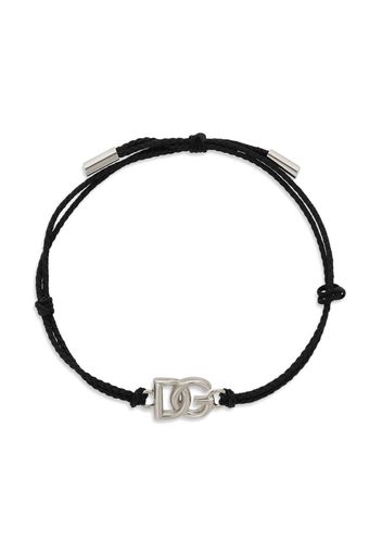 Dolce & Gabbana DG logo charm cord bracelet - Silver