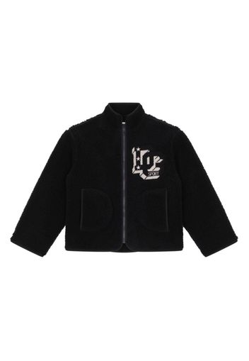 Dolce & Gabbana Kids DG-embroidered teddy jacket - Black