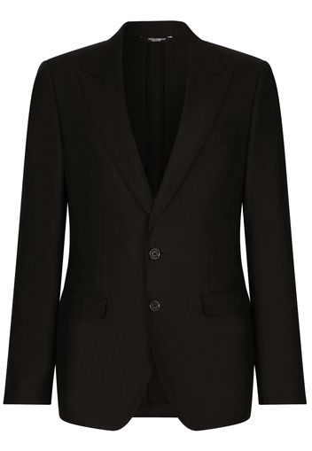 Dolce & Gabbana single-breasted linen blazer - Black