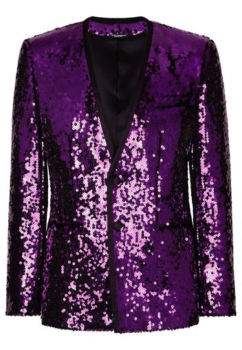 Dolce & Gabbana sequined single-breasted blazer - Purple