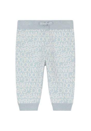 Dolce & Gabbana Kids logo-print knitted leggings - Blue