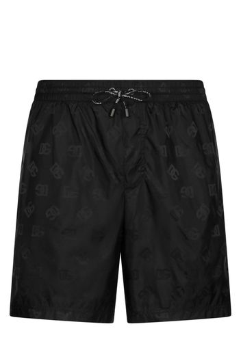 Dolce & Gabbana DG monogram-print swim shorts - Black