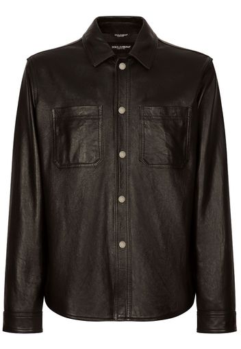 Dolce & Gabbana button-up leather shirt - Black