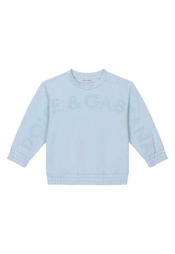 Dolce & Gabbana Kids logo-embossed jersey sweatshirt - Blue