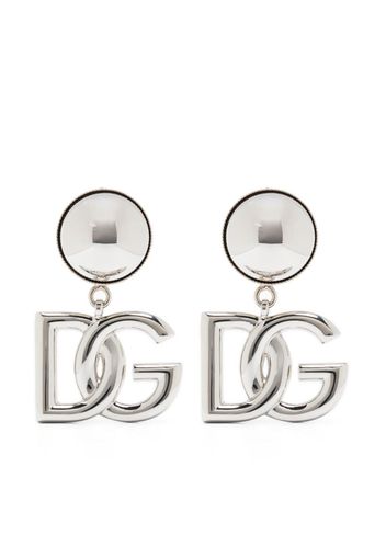 Dolce & Gabbana logo-plaque clip-on earrings - Silver