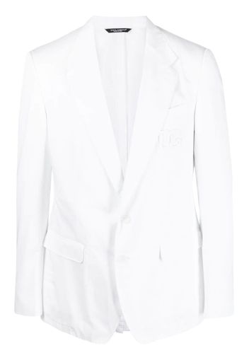 Dolce & Gabbana logo-embroidered blazer - White