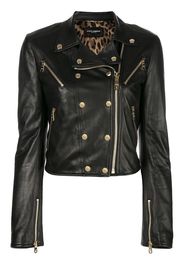 Dolce & Gabbana zipper trimmed biker jacket - Black