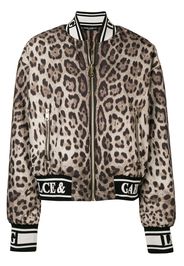 Dolce & Gabbana leopard print bomber jacket - Brown