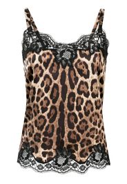 Dolce & Gabbana leopard print cami - Brown