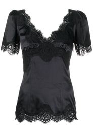 lace-trim satin top