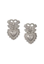 18kt white gold Devotion diamond sacred heart earrings