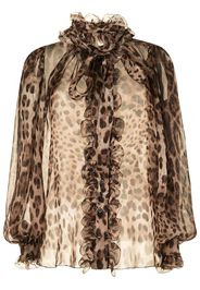 leopard-print silk shirt