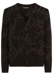 Dolce & Gabbana logo-embroidered cardigan - Black