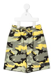 Dolce & Gabbana Kids camouflage logo-patch shorts - Green