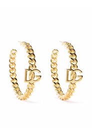 Dolce & Gabbana logo curb chain hoop earrings - Gold