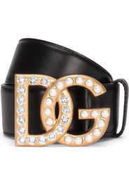 Dolce & Gabbana DG logo buckle leather belt - Black