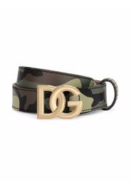 Dolce & Gabbana Kids camouflage-print leather belt - Green