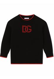 Dolce & Gabbana Kids long-sleevd intarsia logo jumper - Black