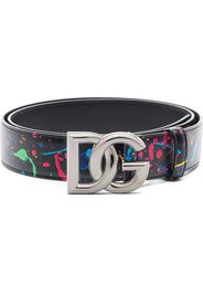 Dolce & Gabbana paint-splatter DG belt - Black