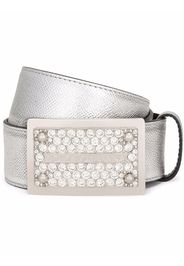 Dolce & Gabbana crystal-embellished buckle belt - Silver