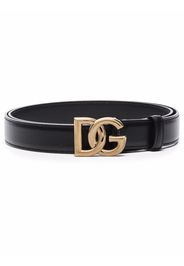 Dolce & Gabbana logo-buckle leather belt - Black