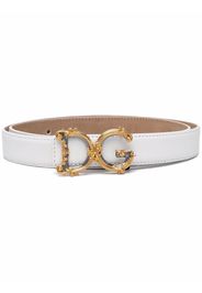 Dolce & Gabbana DG-logo leather belt - White