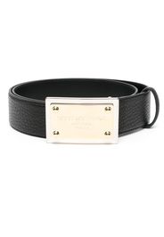 Dolce & Gabbana logo-plaque leather belt - Black