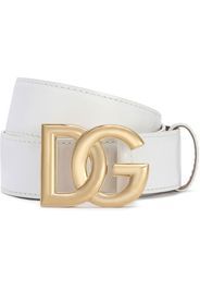 Dolce & Gabbana DG logo-buckle leather belt - White