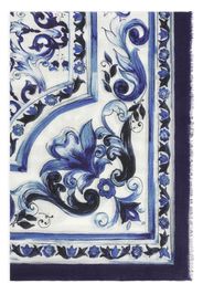 Dolce & Gabbana Majolica cashmere scarf - Blue