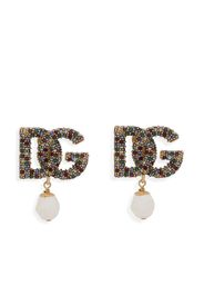 Dolce & Gabbana logo-plaque pearl-detail earrings - Gold