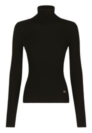 Dolce & Gabbana logo-plaque roll-neck jumper - Black