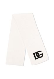 Dolce & Gabbana Kids brushed-logo chunky-knit scarf - White