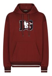 Dolce & Gabbana logo-patch cotton hoodie - Red