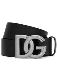 Dolce & Gabbana DG logo-buckle leather belt - Black